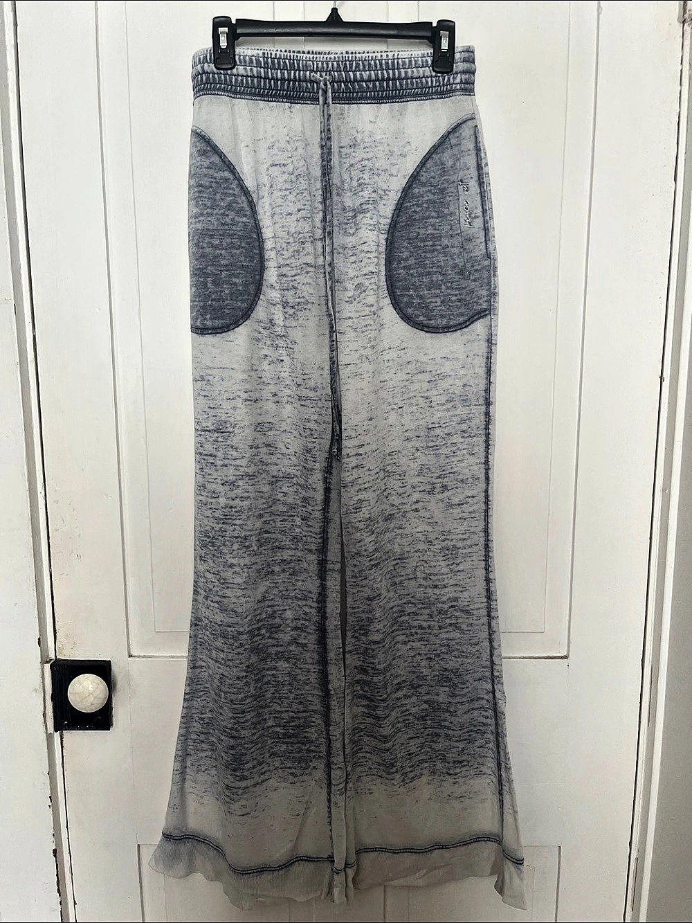 Free People Out and About Pants Wide Leg Pants in Gray & Blue